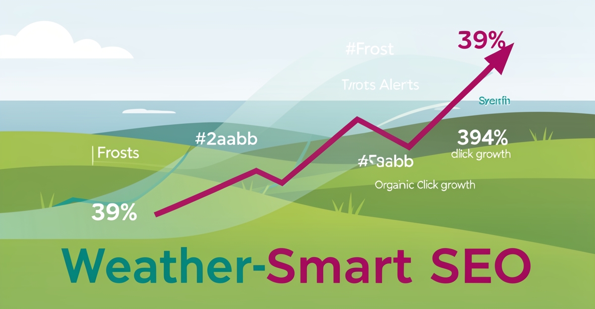 Flat illustration of Nova Scotia lawns with weather data overlay and growth chart in brand colors.