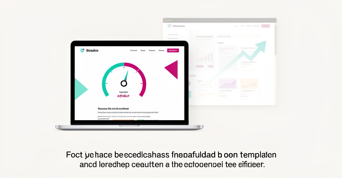 Flat illustration of a laptop with a fast-loading website and speed gauge, accented in teal and magenta, headline reading Worth Every Dollar.