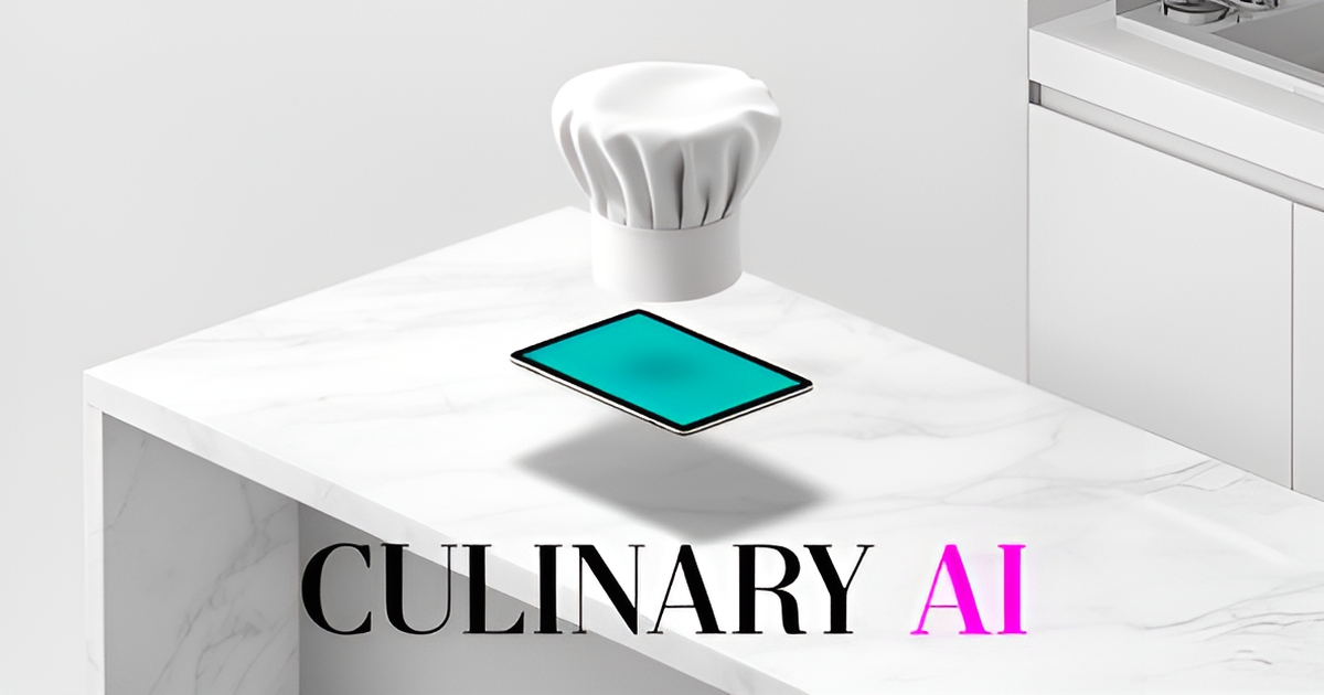 A minimalist flat illustration of a chef's hat and digital tablet representing automated culinary school website design services.