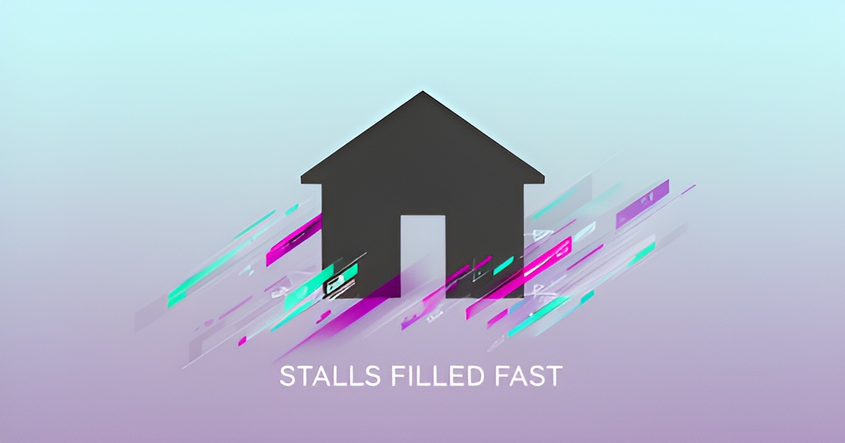 A minimalist flat illustration depicting a modern equine stable integrated with digital automation symbols for a professional website.