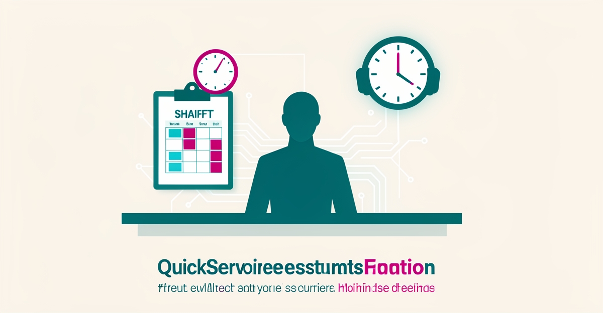 Flat illustration of restaurant shift scheduling and AI automation elements in teal and magenta with the headline AI Won't Replace Supervisors.