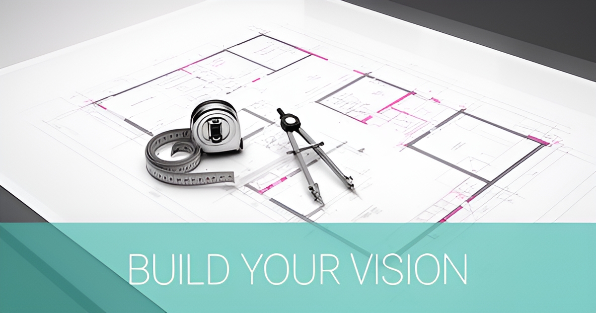 A clean architectural blueprint layout for a custom home project, representing the owner-builder process in California.
