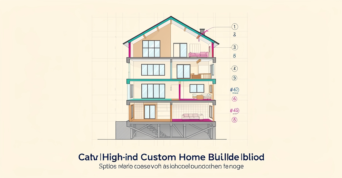 Flat illustration of a modern home shown as stacked renovation layers from foundation to finishes, with teal and magenta accents and a headline reading Renovate in Order.