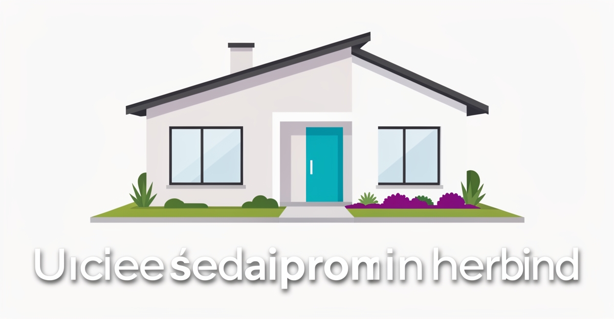 A minimalist flat illustration of a modern single-family home with brand color accents, representing top-rated complete rebuilds for small families.
