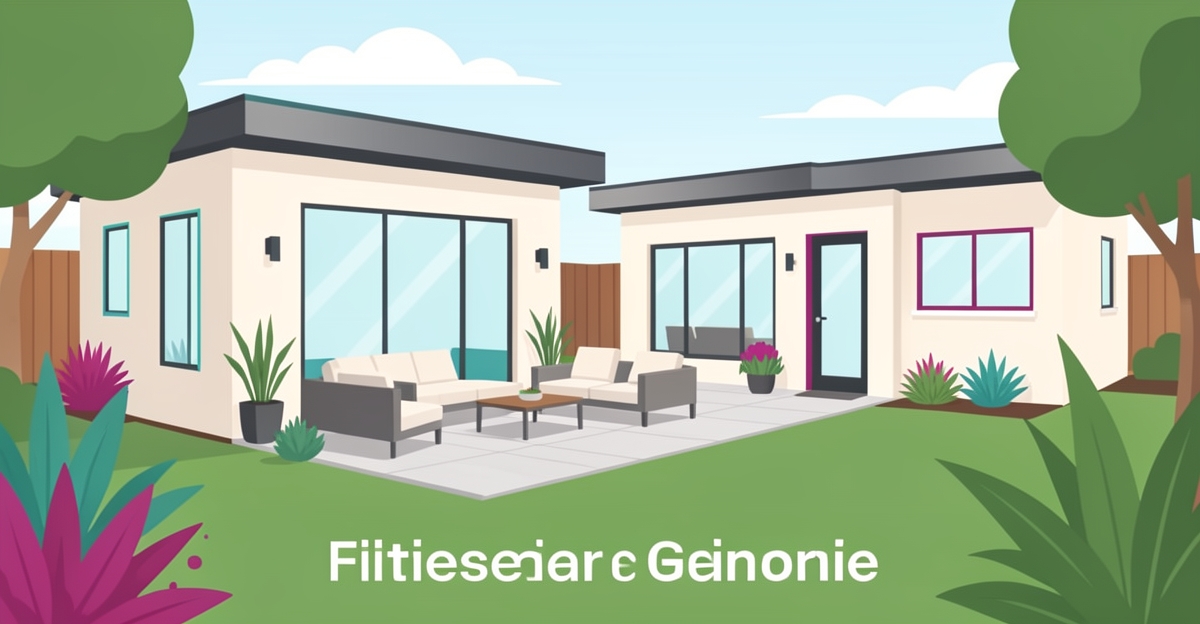 Modern ADU and main home illustration showing flexible multi-generational living space for growing families in California.