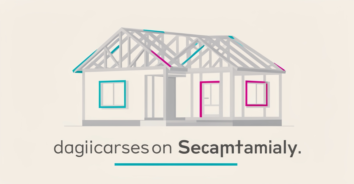 A minimalist flat illustration of a single-family home under construction with brand color accents, accompanied by the headline 'Complete Rebuilds Guide' in the lower third.