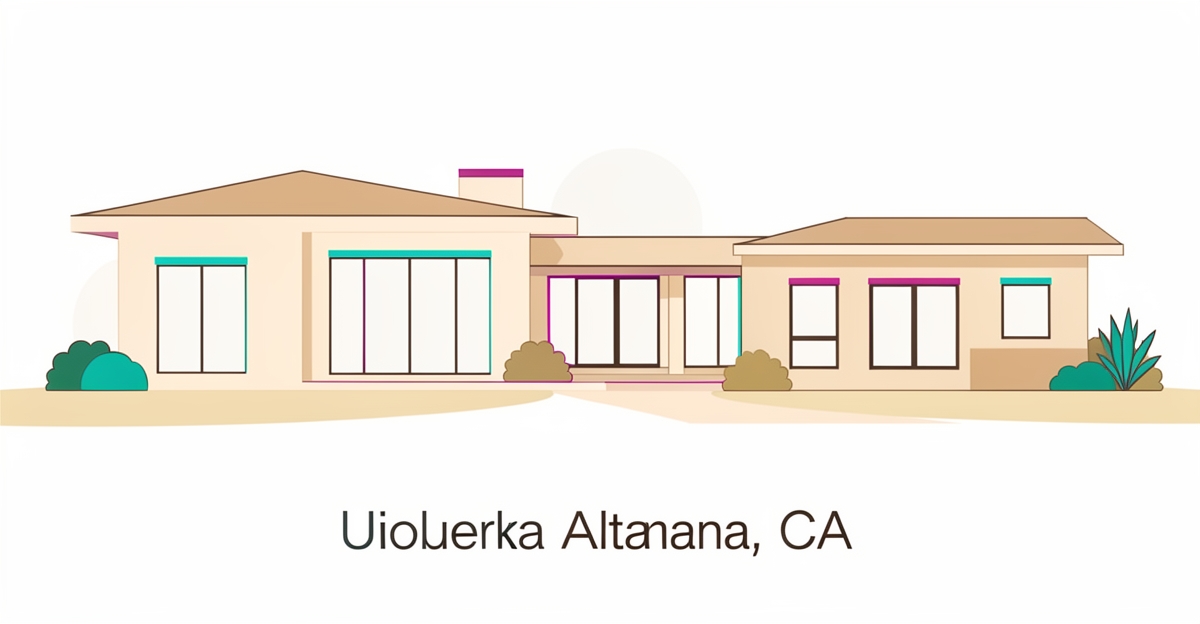 Flat illustration of a custom multigenerational home with separate suites and ADU accented in teal and magenta.