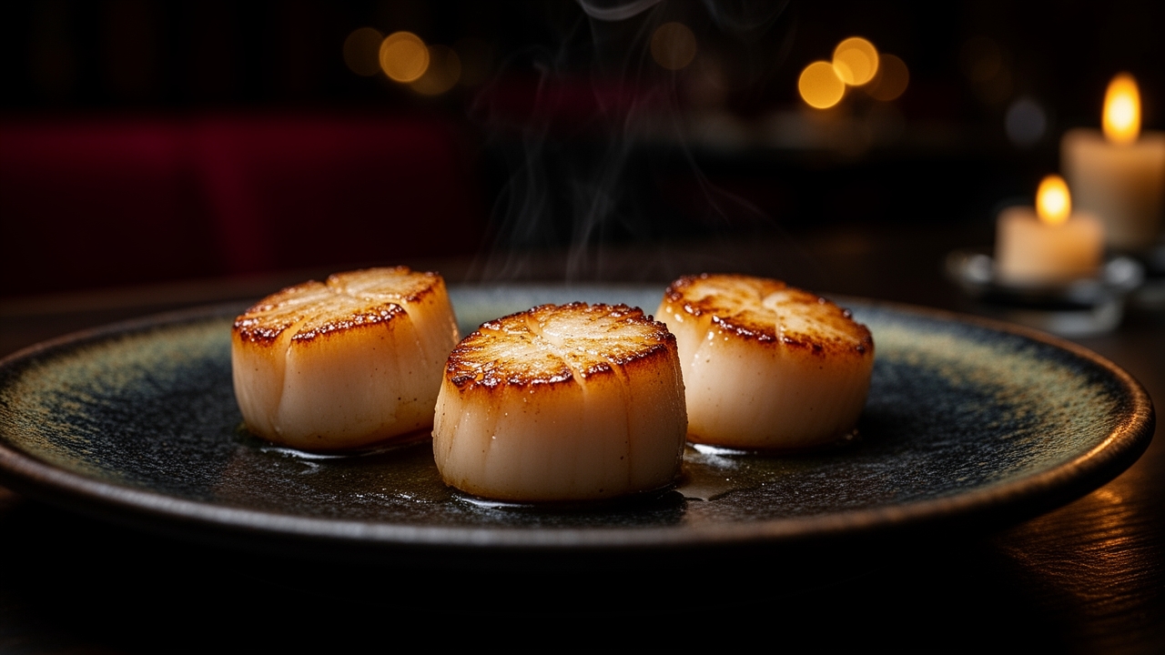 Seared scallops
